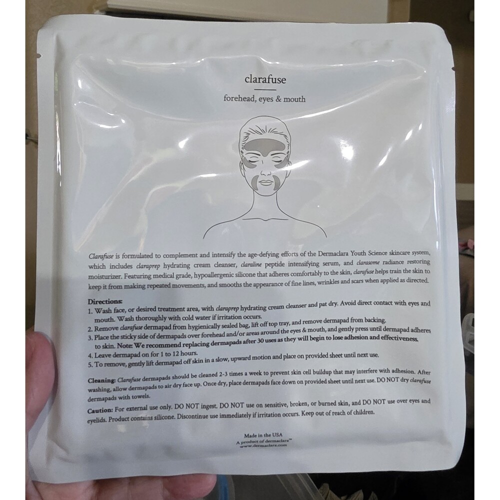 Dermaclara Clarafuse Face Silicone Dermapads Forehead Eyes Mouth 5pk New - Picture 2 of 8